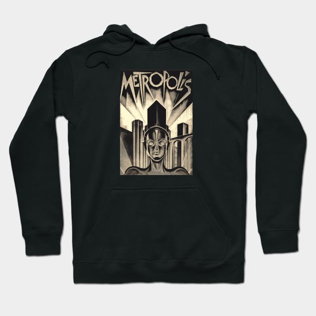 Metropolis - 1927 (Black and White) Hoodie by caseofstyle